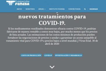 Costos mínimos para fabricar nuevos tratamientos para COVID-19.